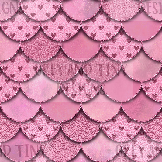 Love heart mermaid scales