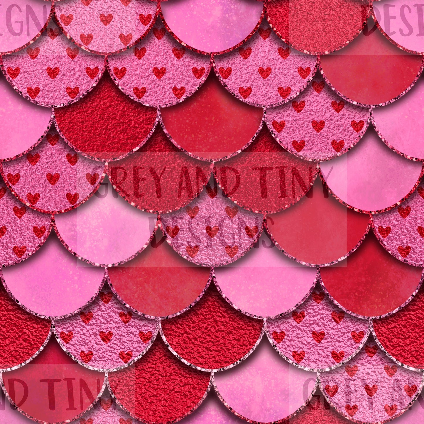 Love heart mermaid scales