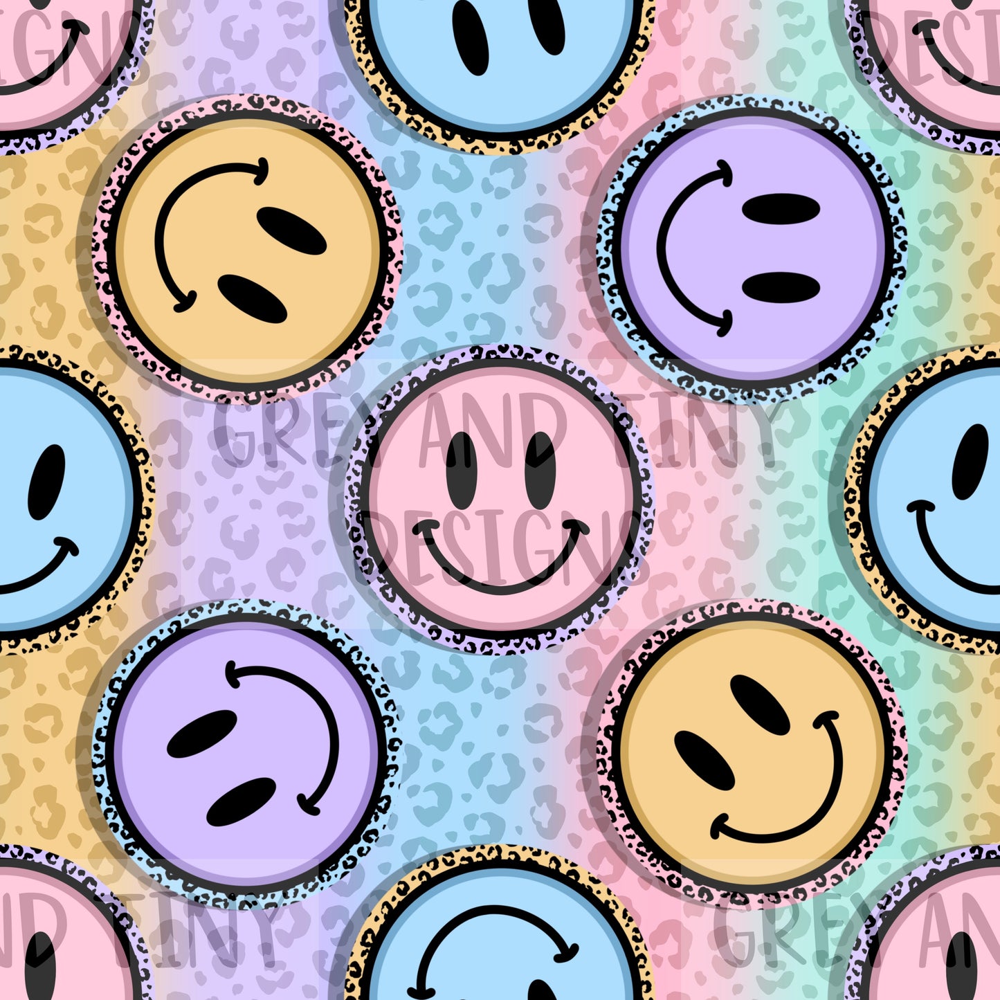 Leopard smileys pastel