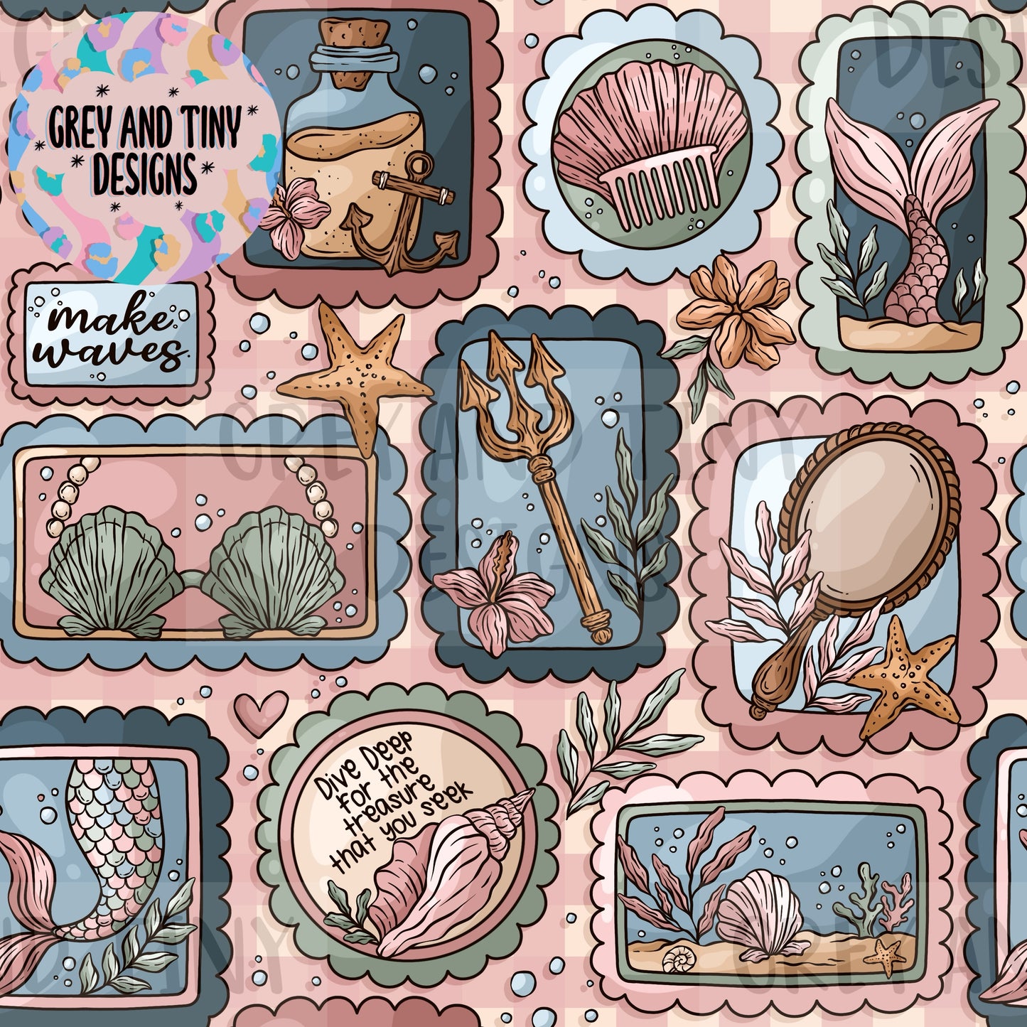 Mermaid stamps