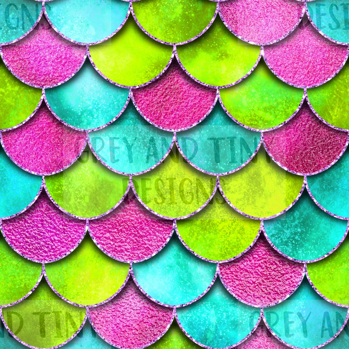 Neon mermaid scales