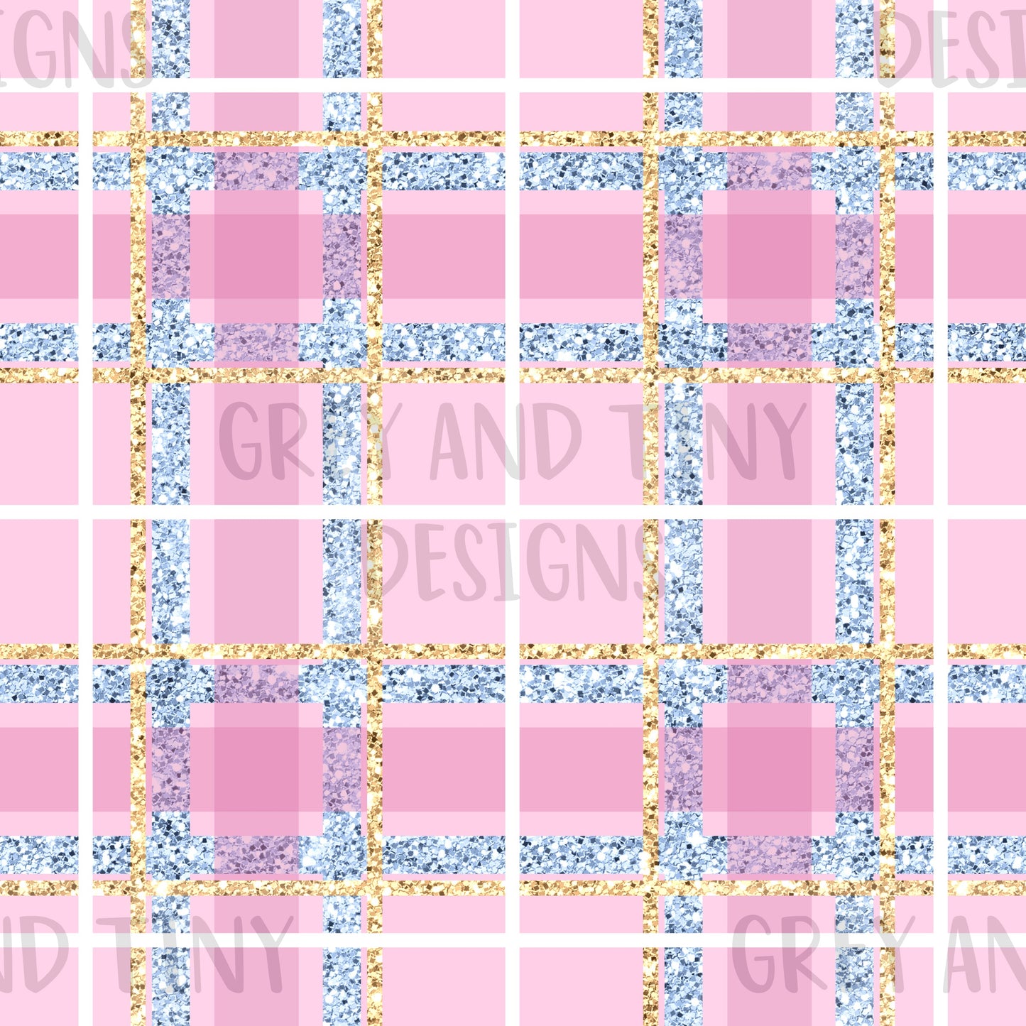 Pastel glitter tartan
