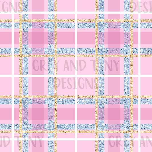 Pastel glitter tartan