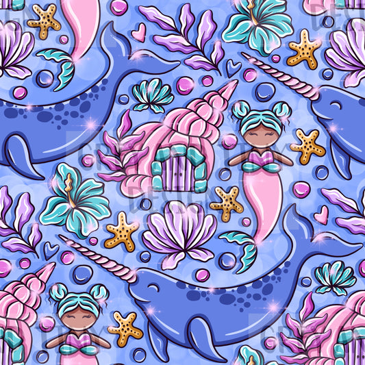 Mermaid and her narwhal