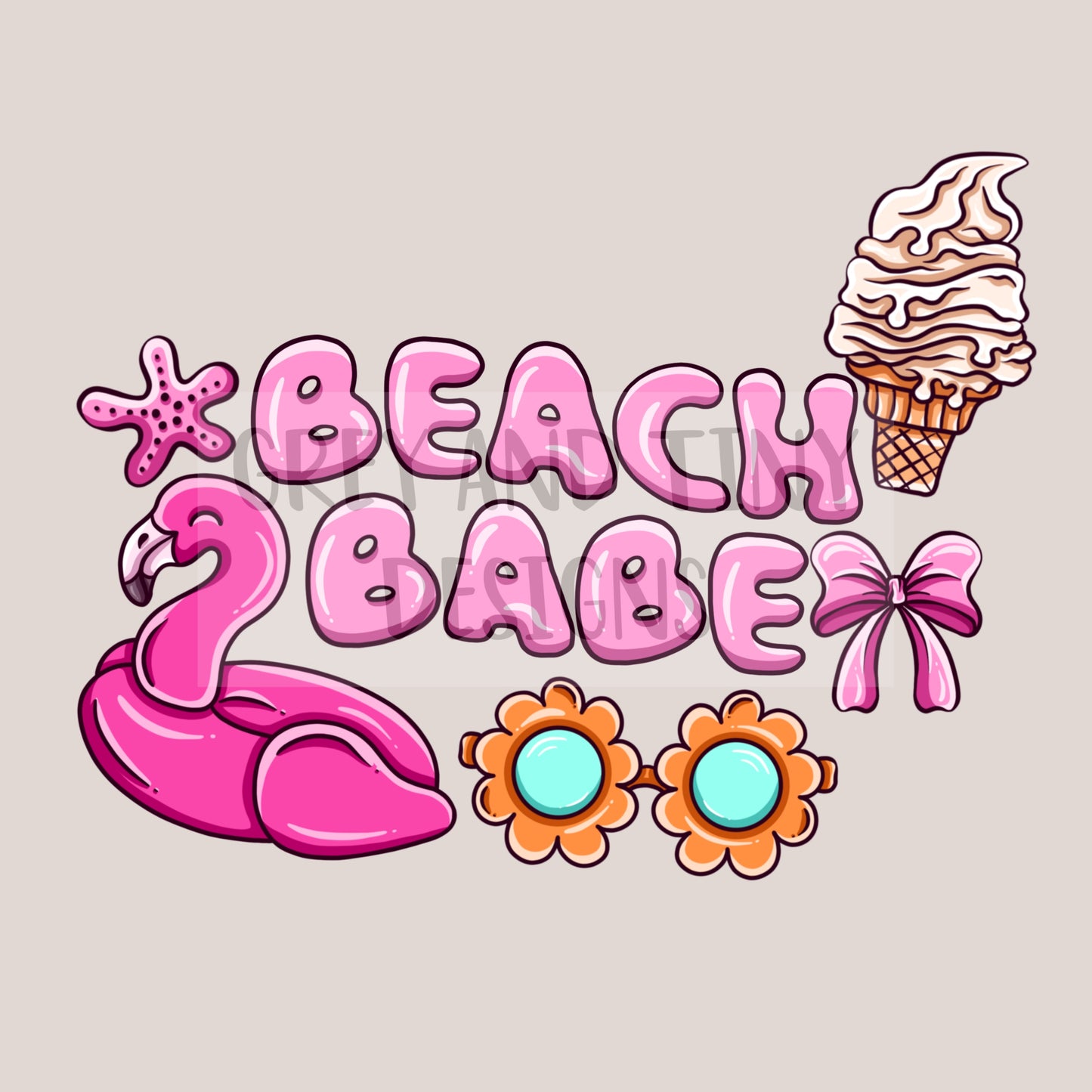 Beach babe girly summer png