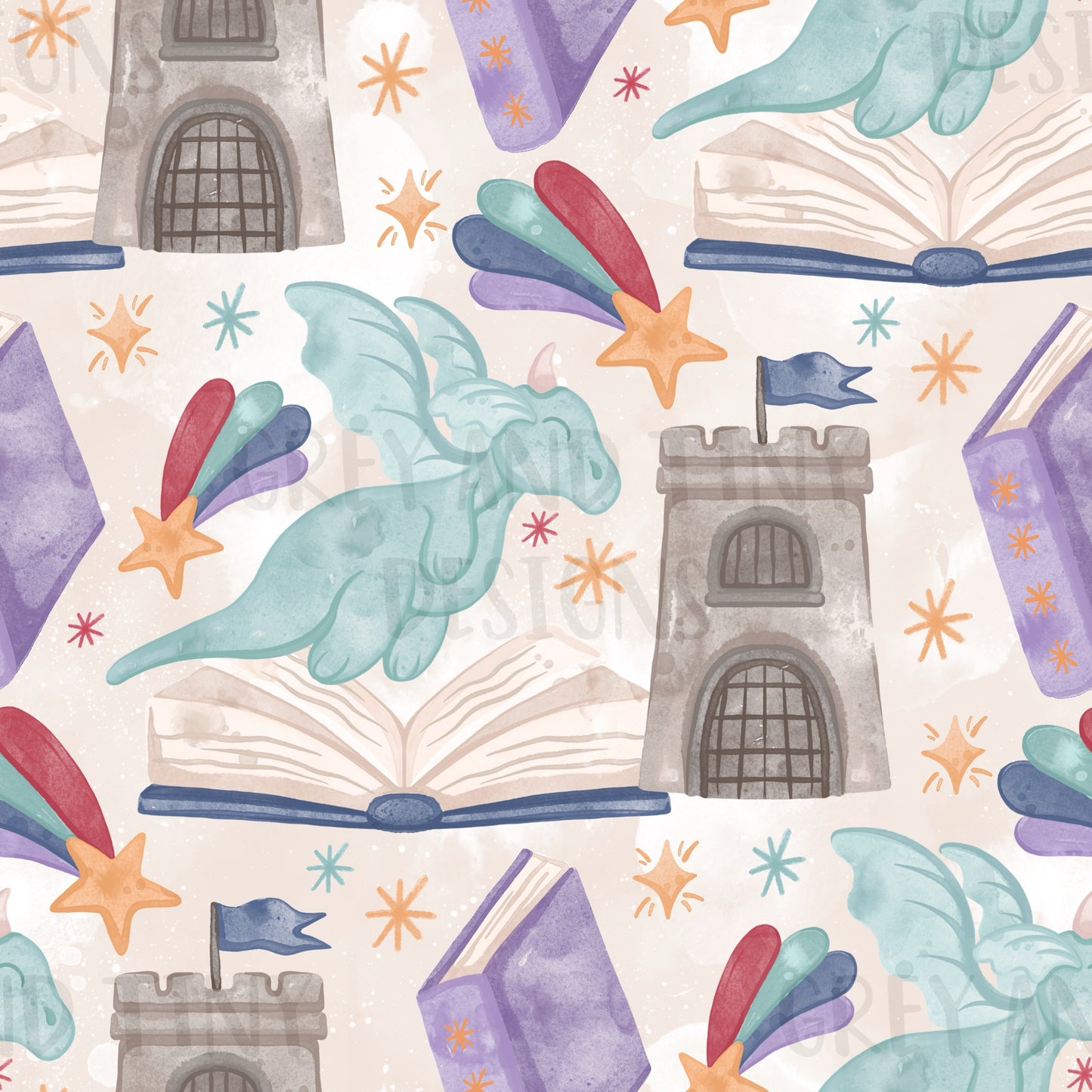 Dragon books watercolour