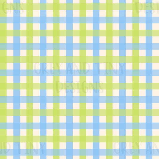 Blue green gingham