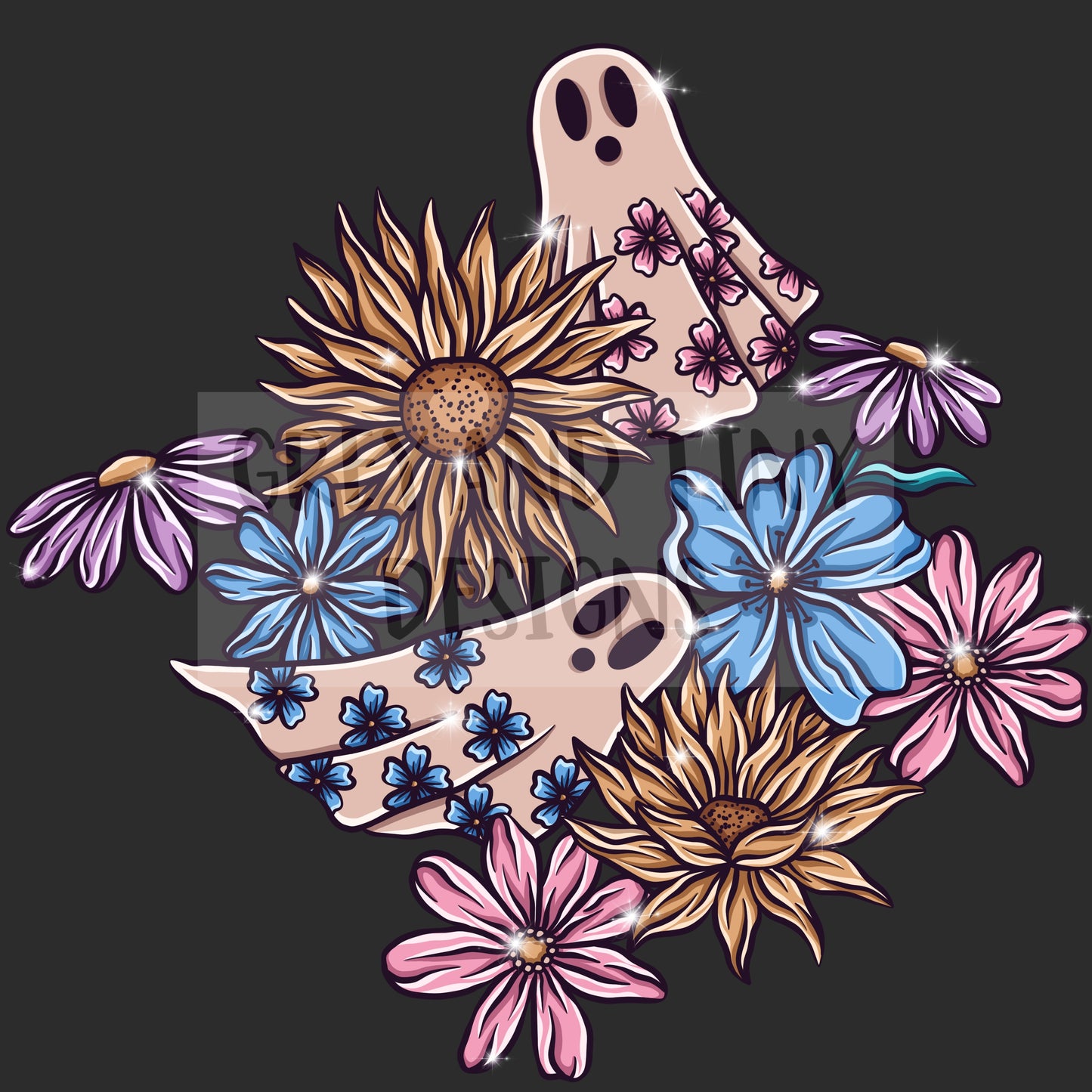 Ghostie florals PNG