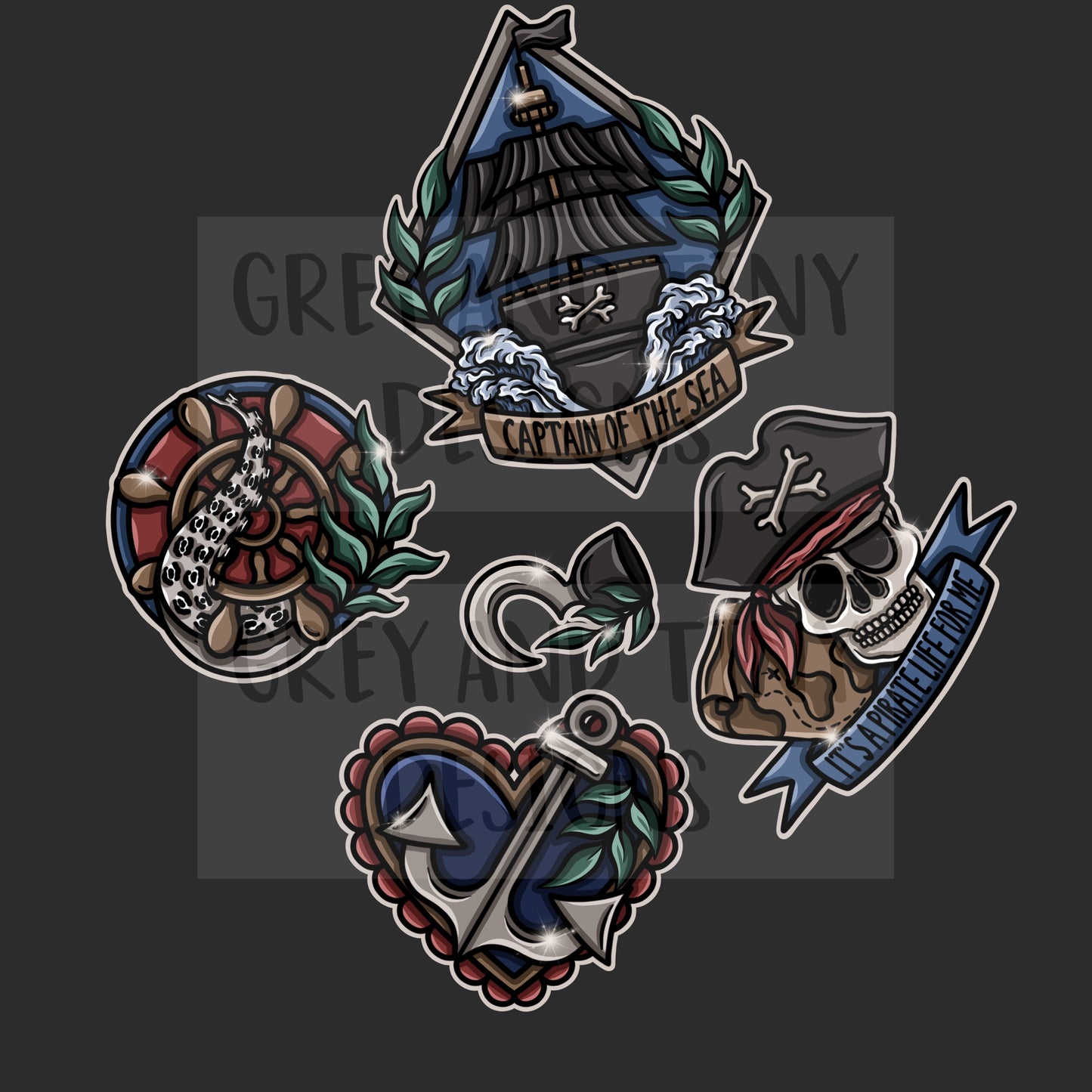 Pirate tattoo flash pngs