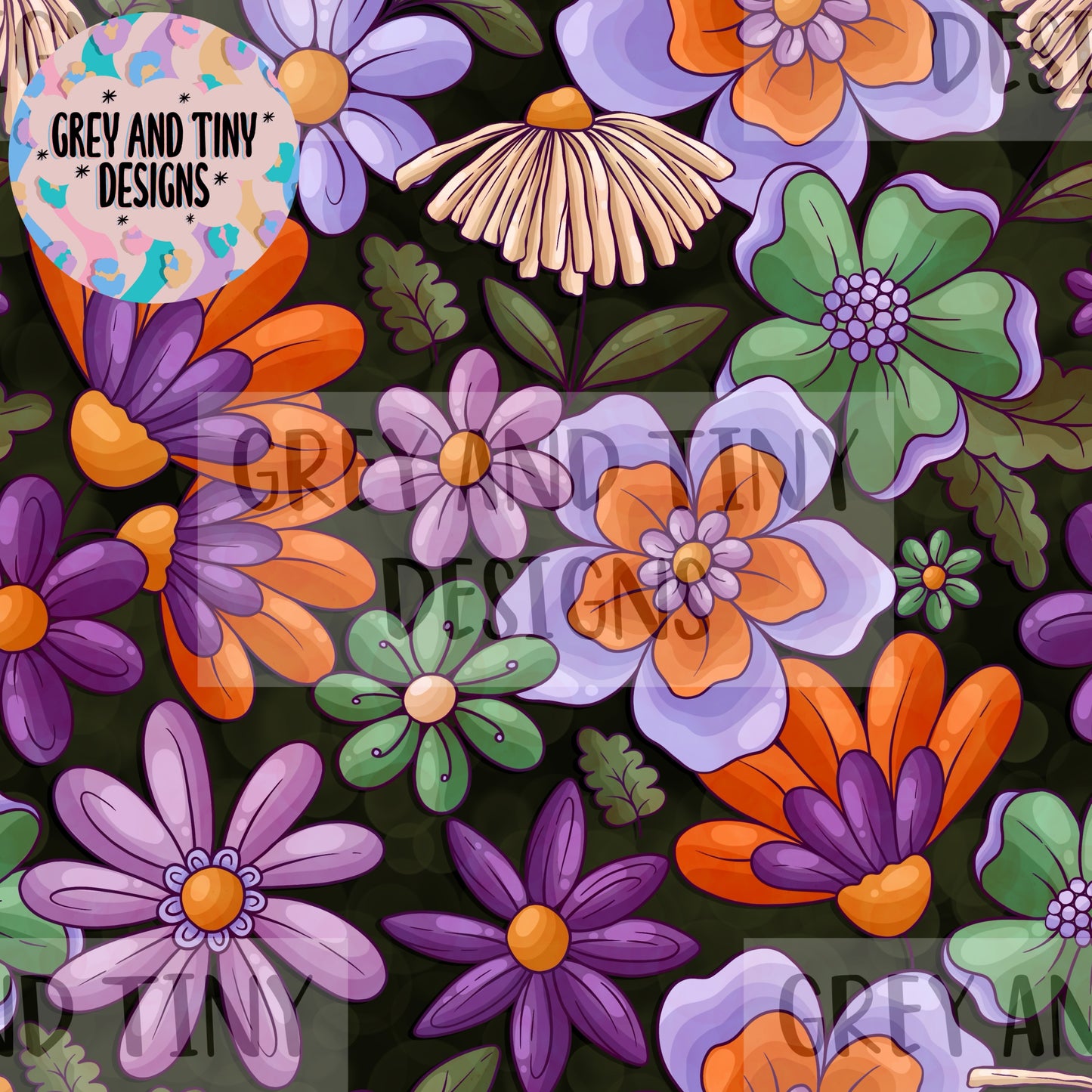 Retro floral - exclusive colourway