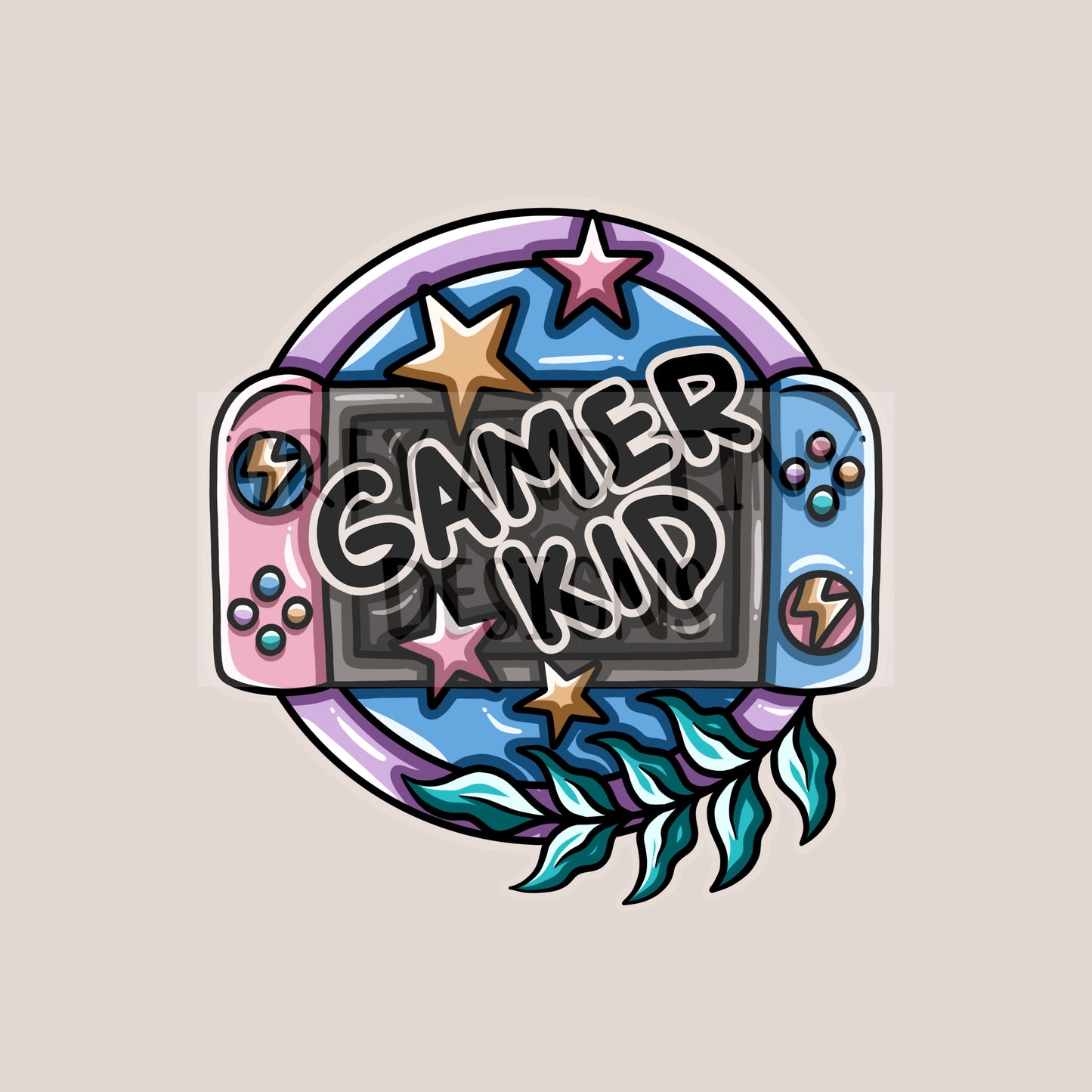 Gamer kid pastel png
