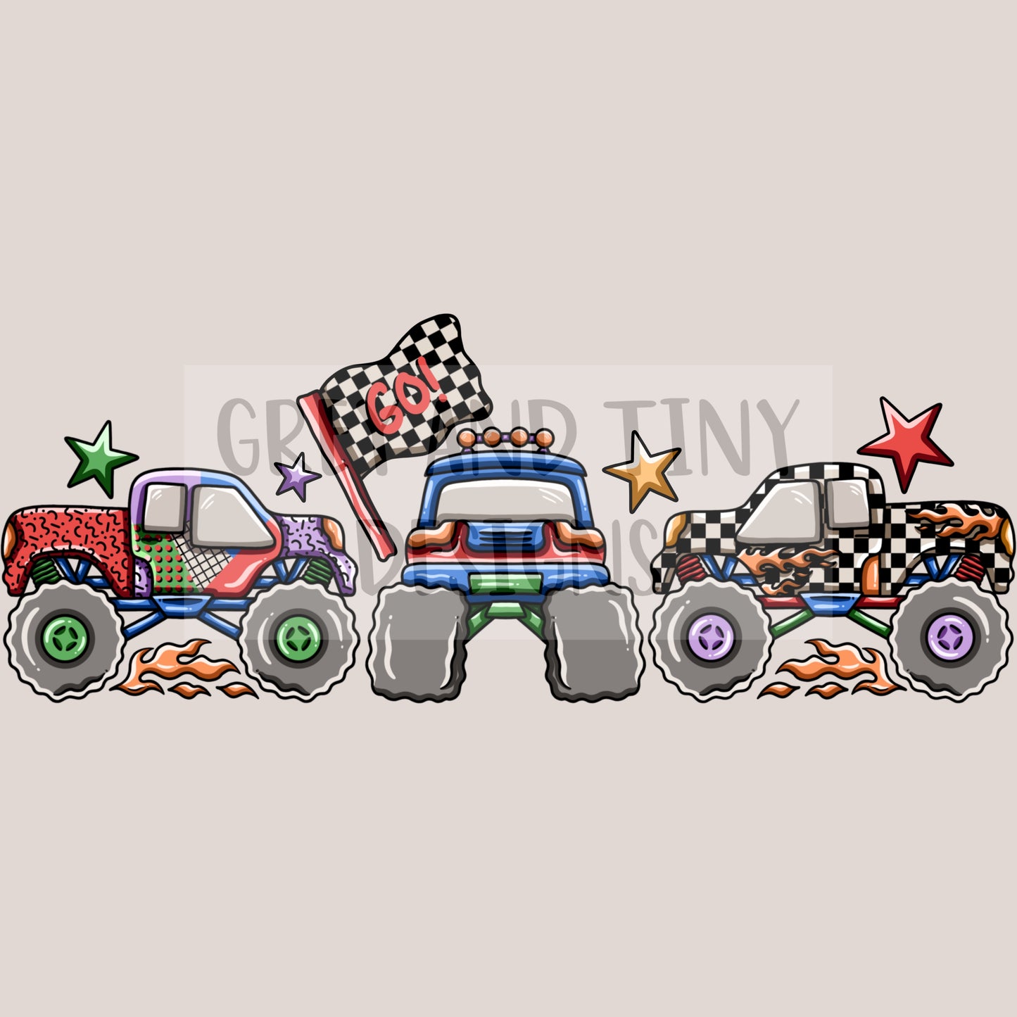 Retro monster trucks png
