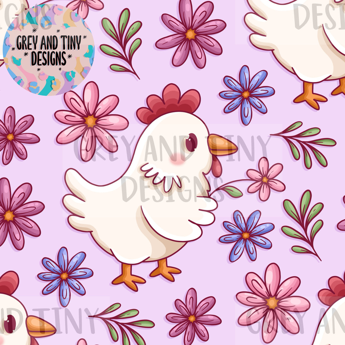 Floral chickens