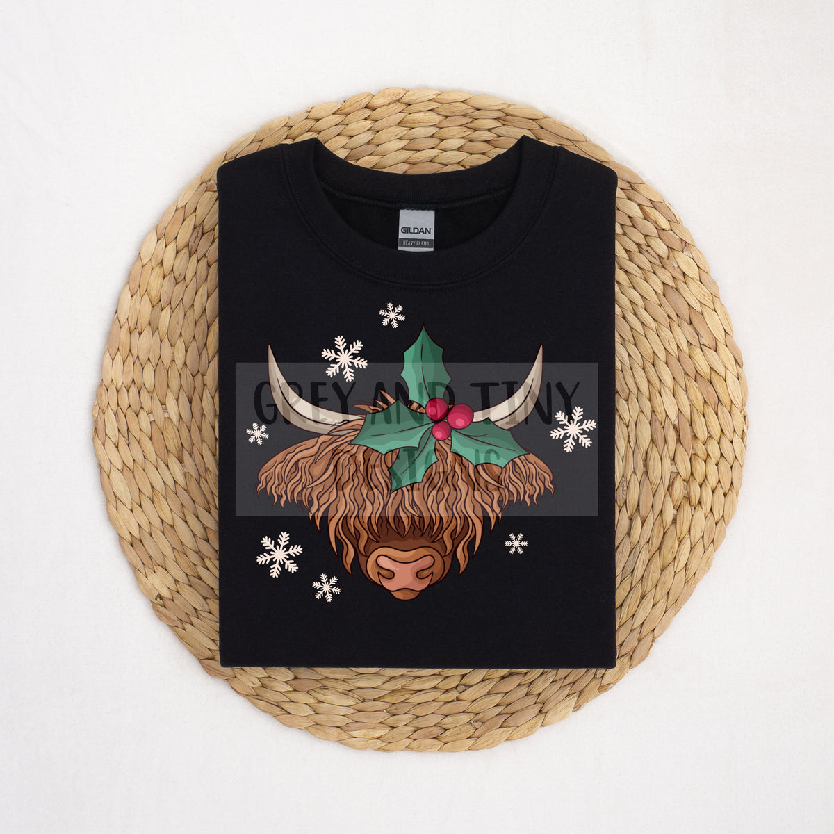 Christmas highland cow PNG