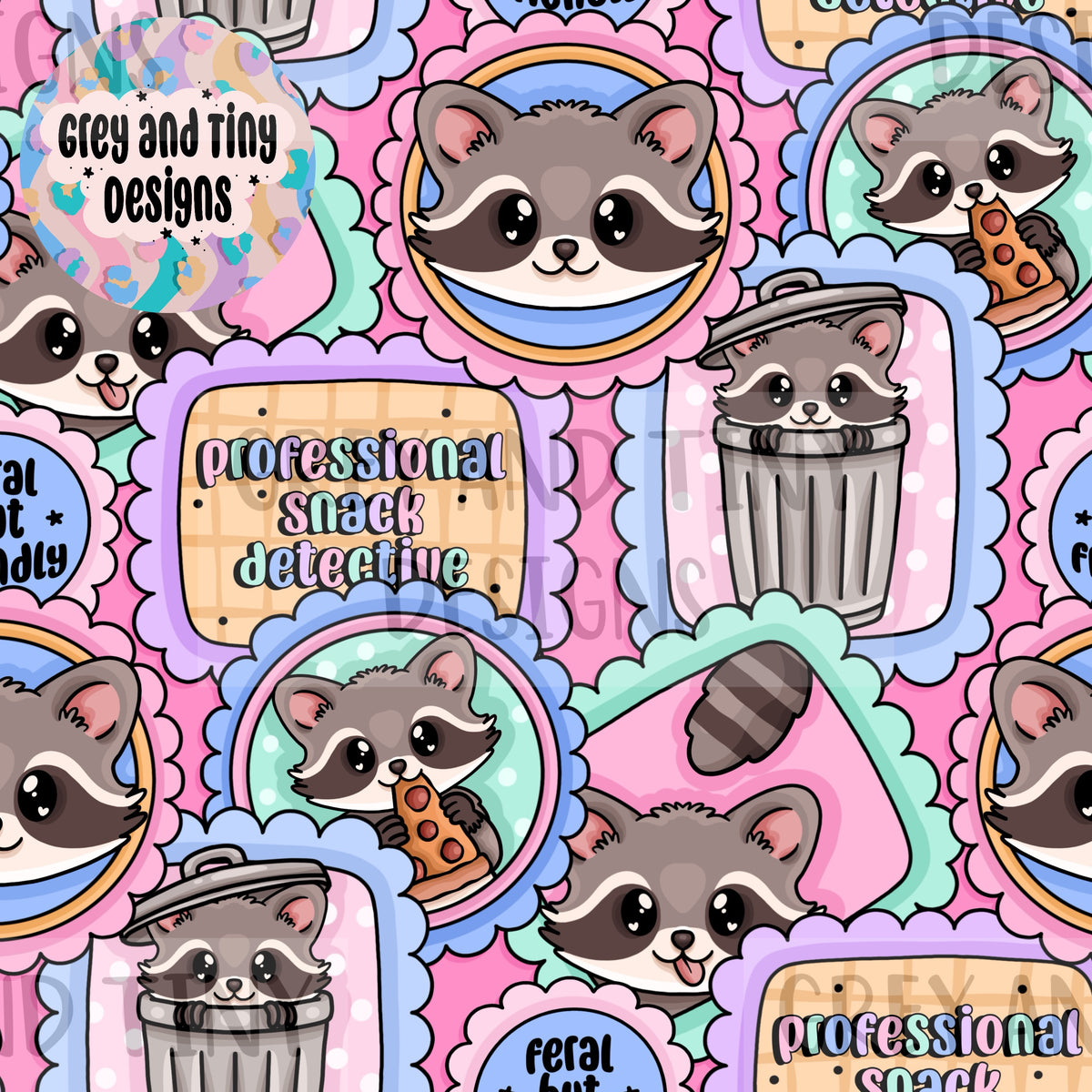 Raccoon collage BUNDLE - all colour stamps