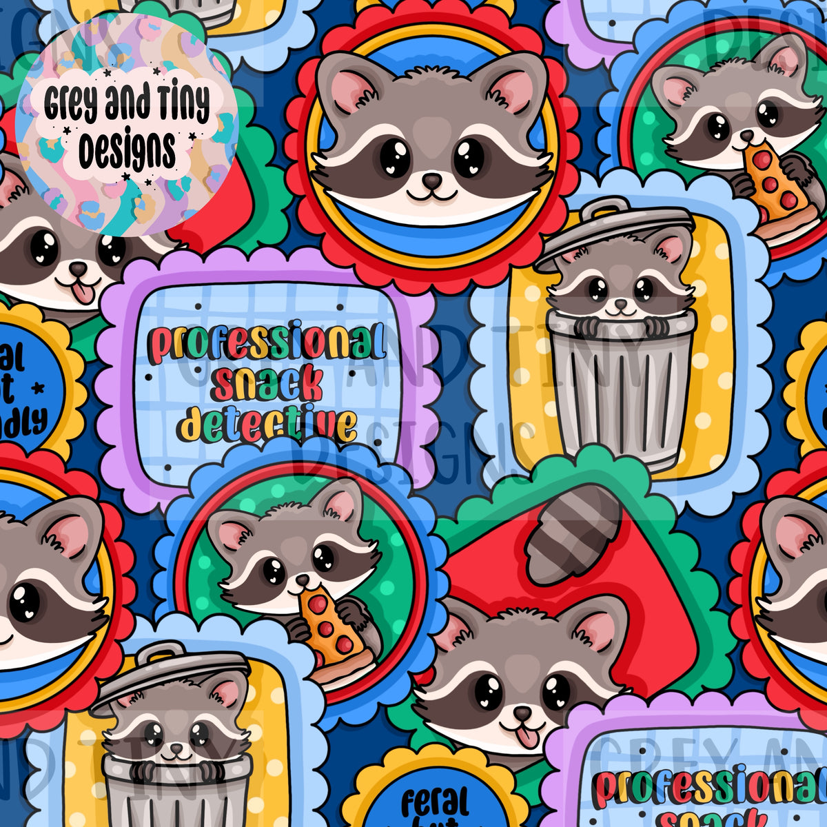 Raccoon collage BUNDLE - all colour stamps