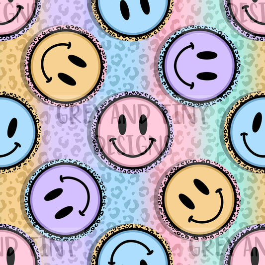 Leopard smileys pastel