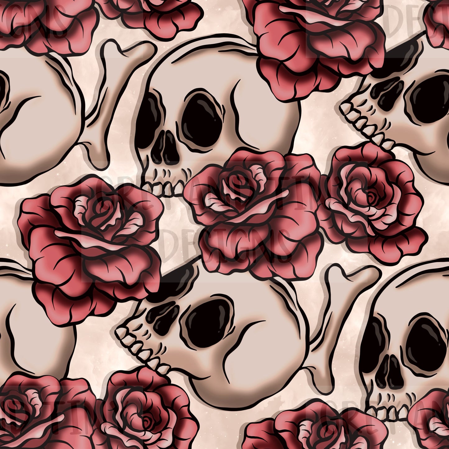 Skulls and roses