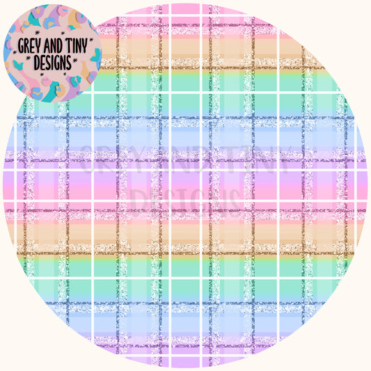 Pastel Ombré glitter tartan