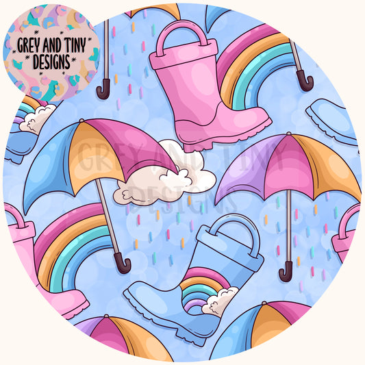 Wellies and umbrellas