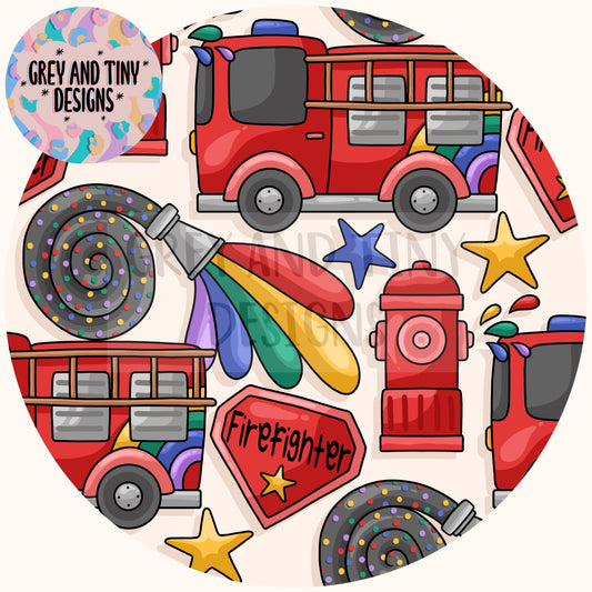 Rainbow fire trucks