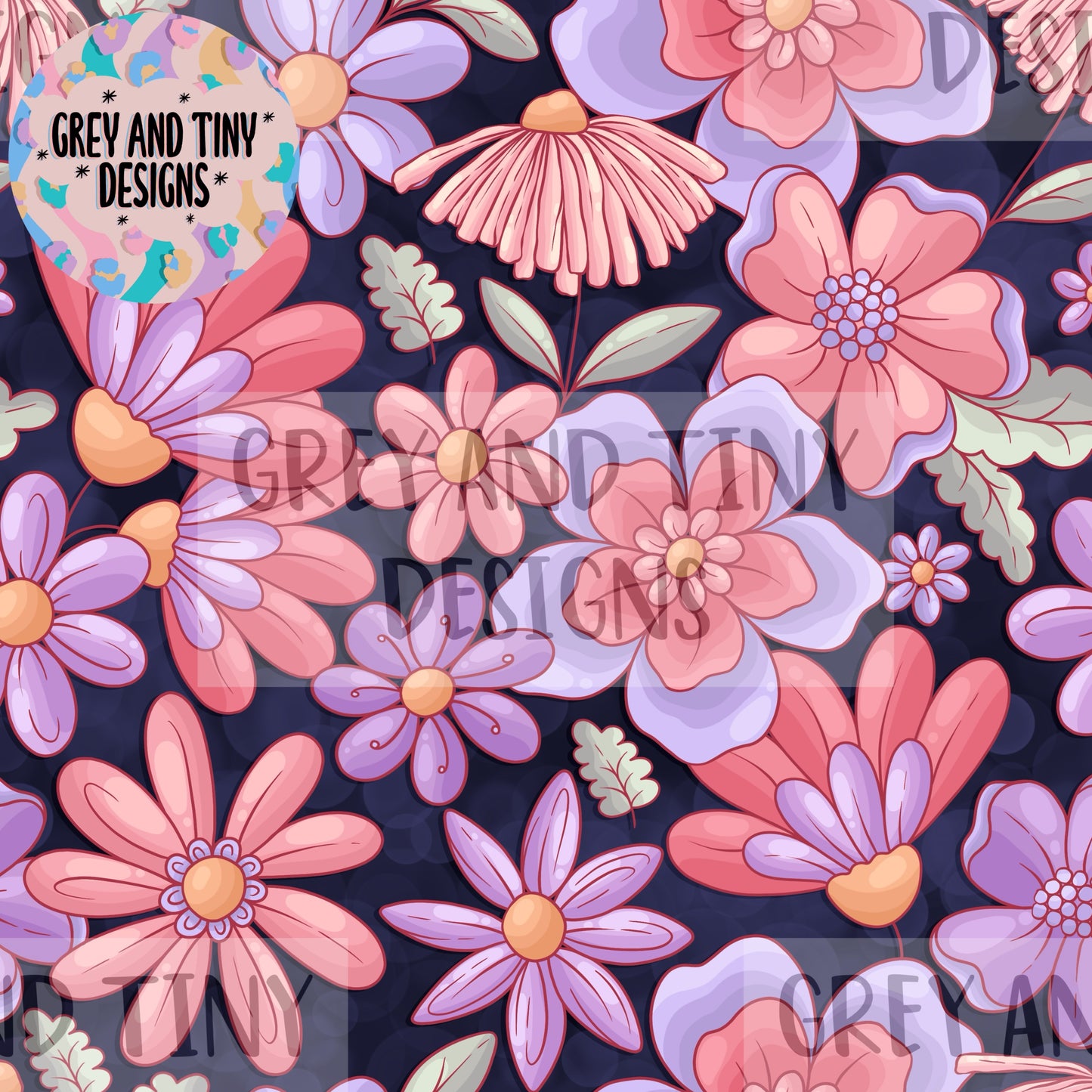 Retro floral - exclusive colourway