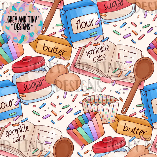 Sprinkle cake baking