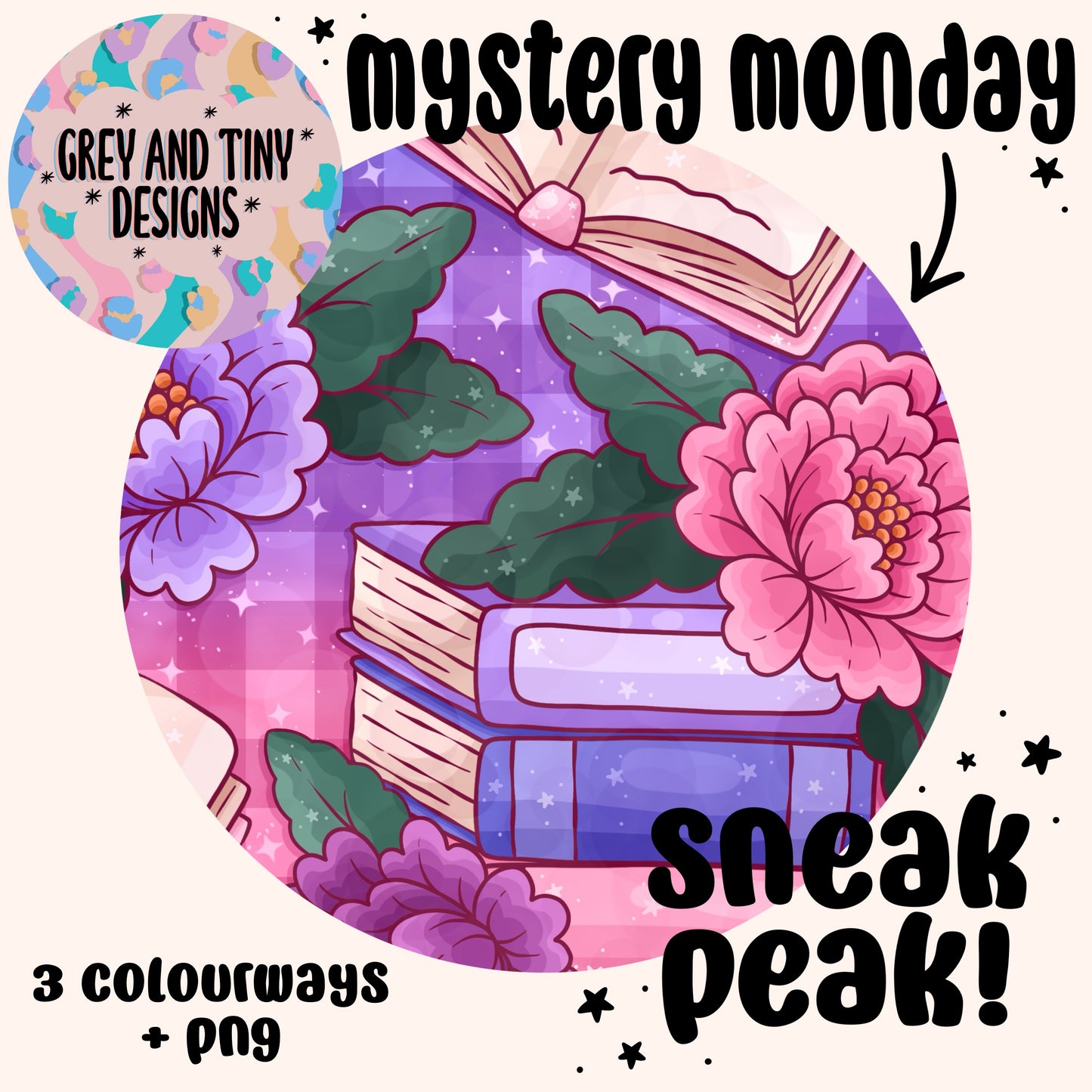 Peonies and books bundle