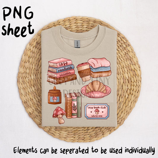 Cozy book club PNG SHEET