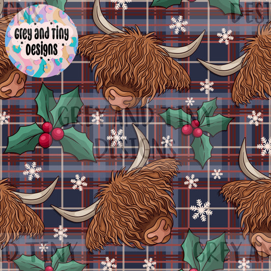 Christmas highland cow