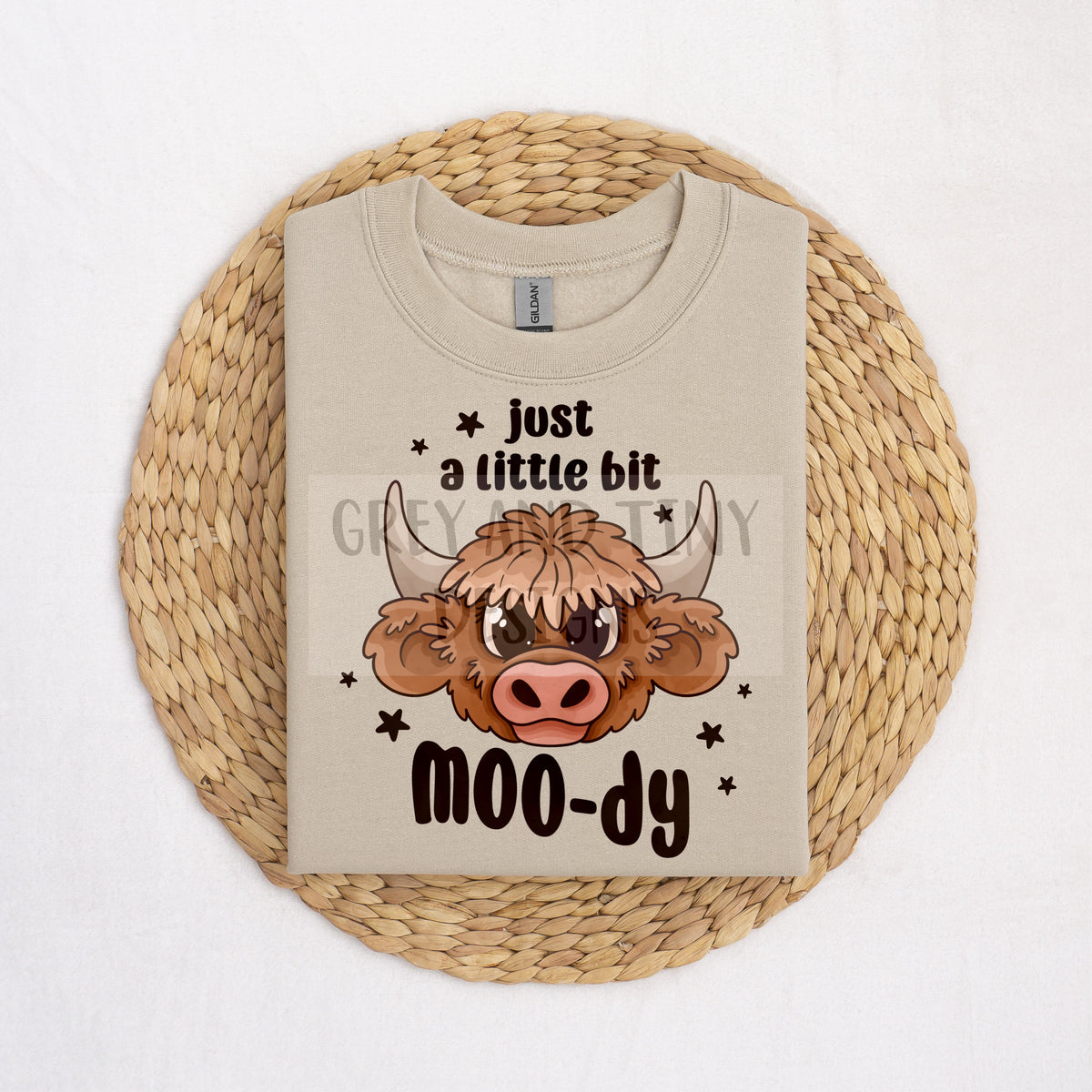 Little bit moody highland cow PNG