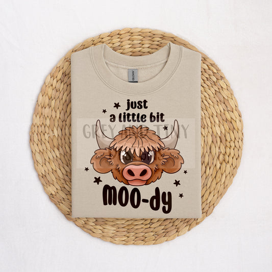 Little bit moody highland cow PNG