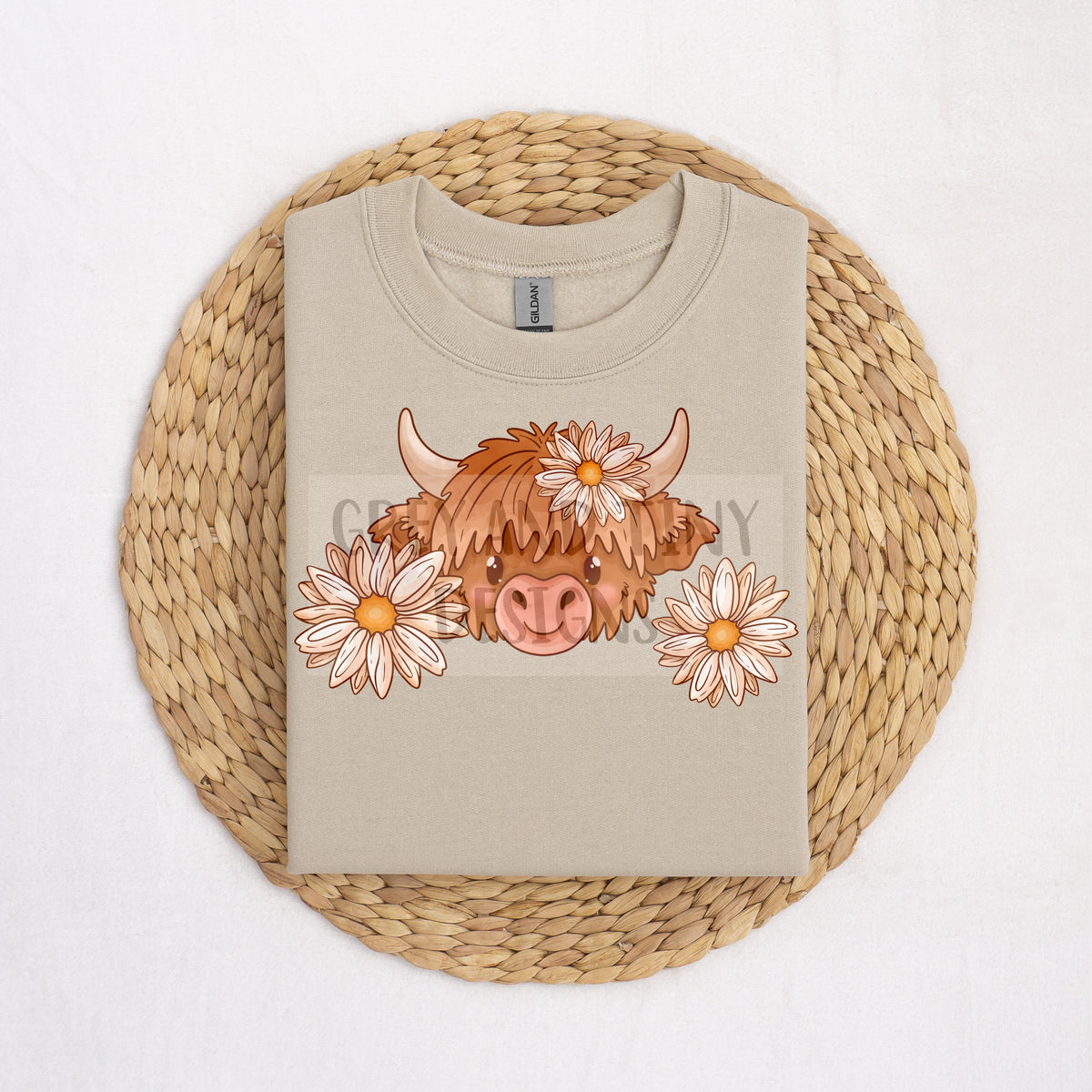 Daisy highland cow PNG